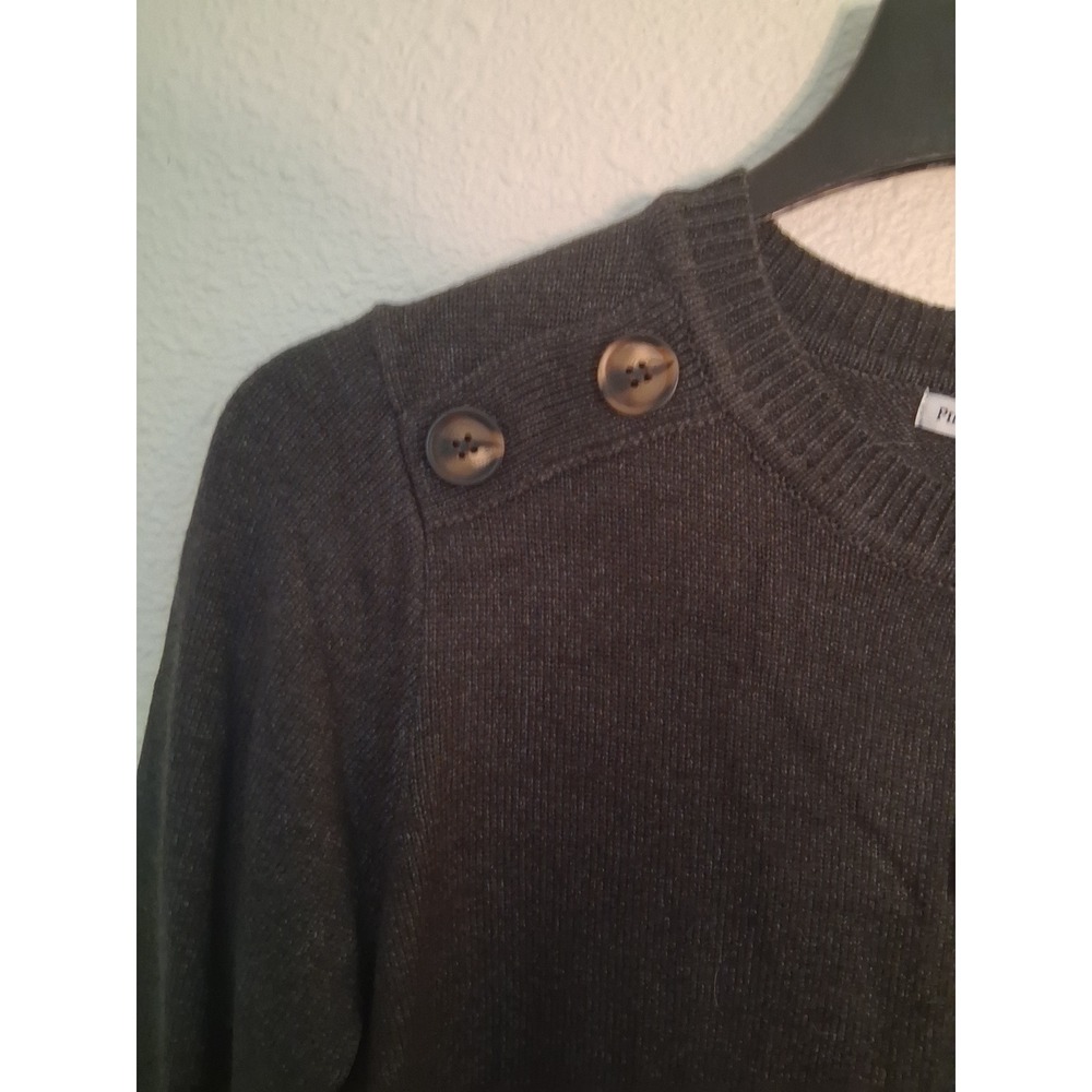 Pink Clover Stitch Fix Womens Grey Button Shoulder Long Sleeve Knit Sweater NWT - Picture 3 of 7